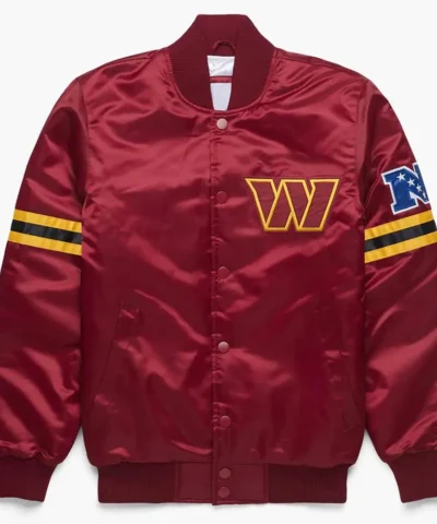 Washington Commanders Maroon Satin Jacket