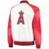 White Red MLB Los Angeles Angels Satin Jackets
