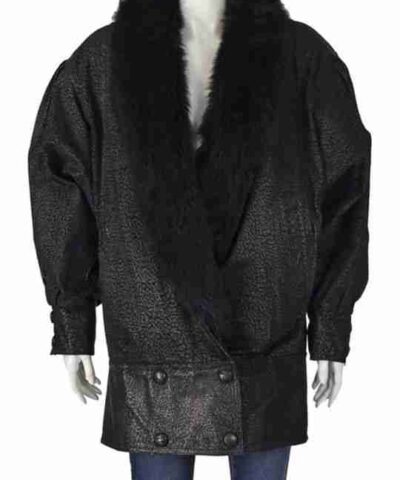 Women 1980 Black Suede Leather Jacket