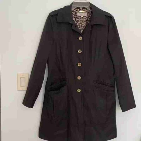 Women Black Long Raincoat