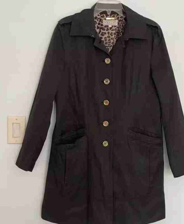 Women Black Long Raincoat