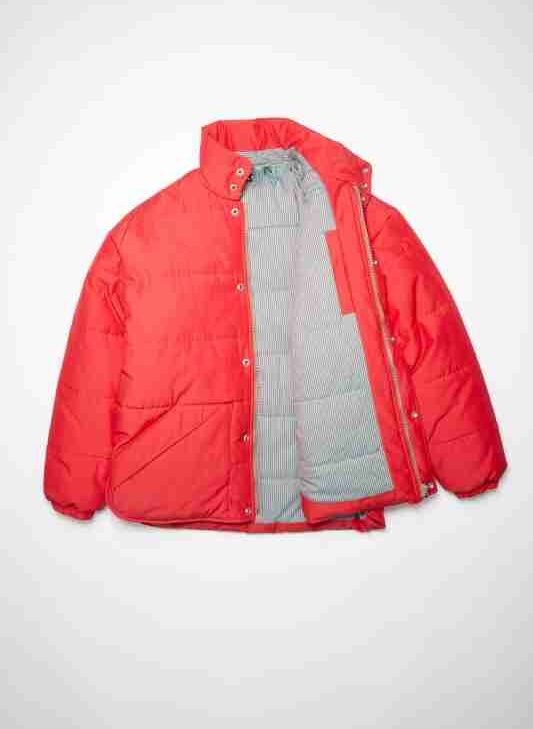 Women Bright Red Padded Jacket