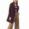 Women Notched Double Breasted Wool Coat