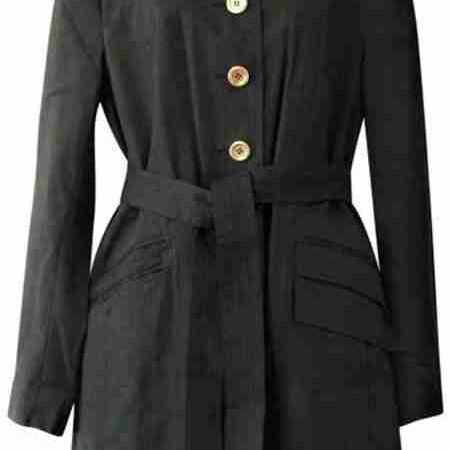 Women Pelle Black Mid length Coat