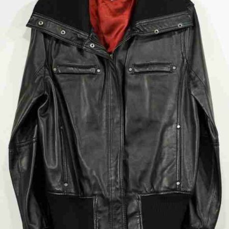 Women Pelle Black Zip Up Leather Jacket