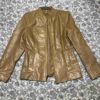 Women Pelle Golden Leather Jacket