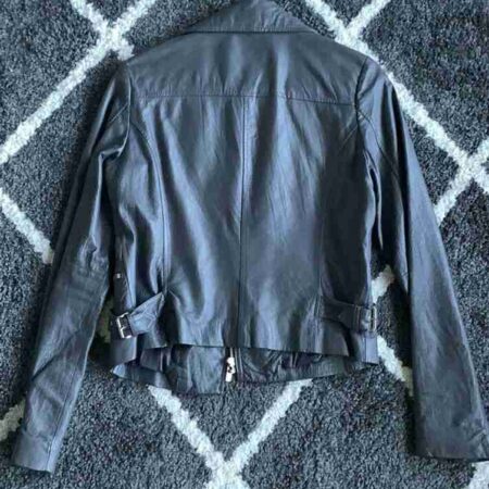 Women Pelle Leather Motorcycle Black Jacket