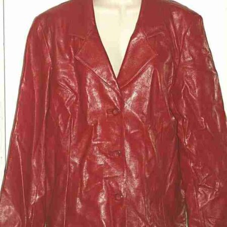 Women Pelle Red Lined Blazer