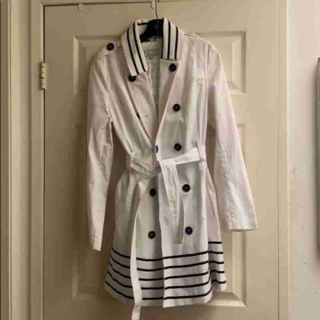 Women Pelle White Trench Coat