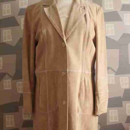 Women Vintage 90s Beige Coat