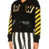 Womens Off White Virgil Abloh Varsity Black Jacket