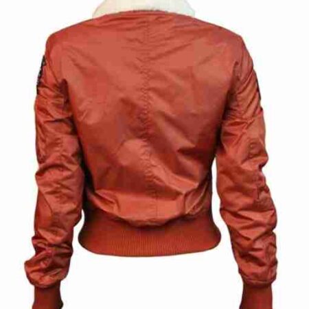 Womens Top Gun B 15 Flight Peach Jacket With Patches