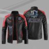 black red dallas mavericks block leather jacket