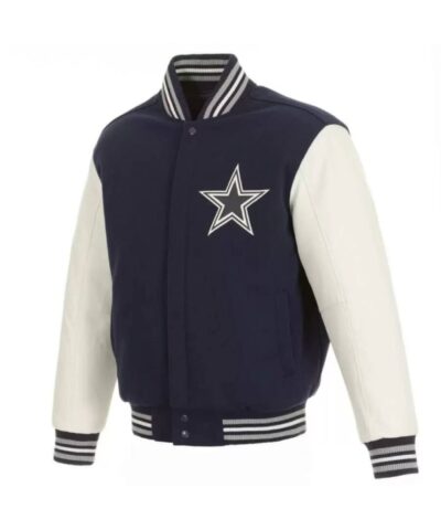 dallas cowboys domestic two tone wool leather jacket scaled 1