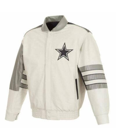 dallas cowboys jh design white jacket scaled 1