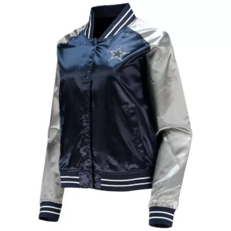 dallas cowboys navy and grey nfl satin jacket scaled 1