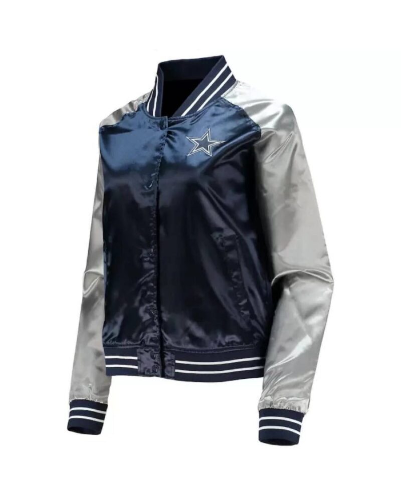 dallas cowboys navy and grey nfl satin jacket scaled 1