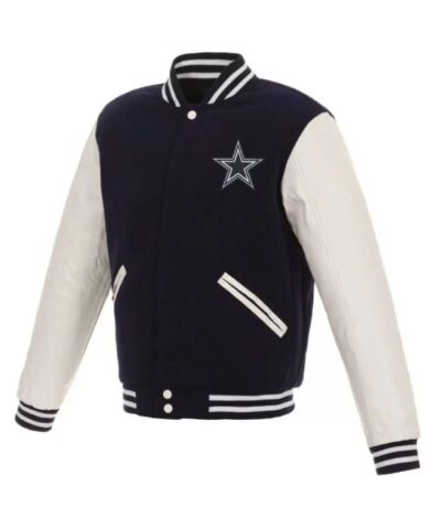 dallas cowboys navy white varsity jacket scaled 1