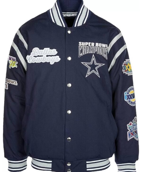 dallas cowboys super bowl 5 time champions jacket scaled 1
