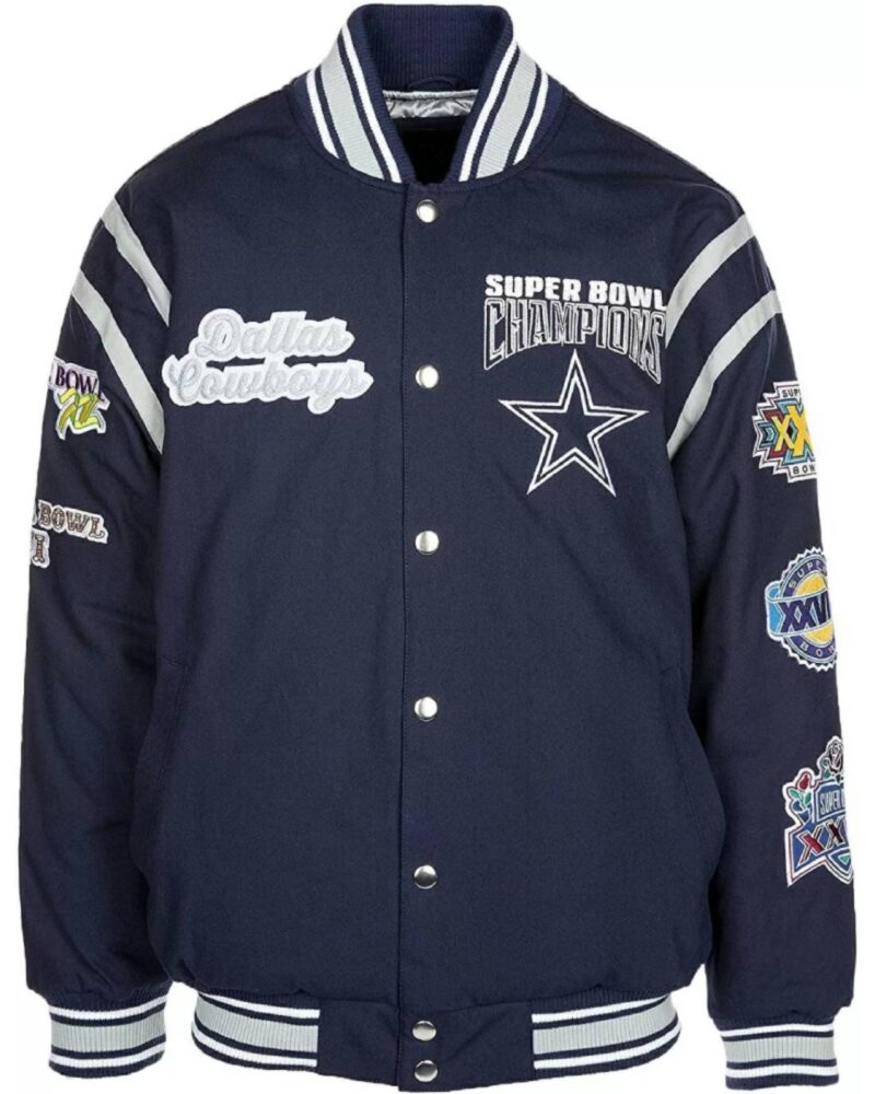 dallas cowboys super bowl 5 time champions jacket scaled 1