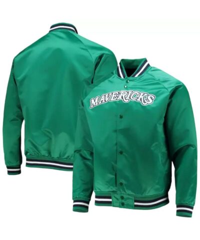 green nba dallas mavericks starter satin jacket