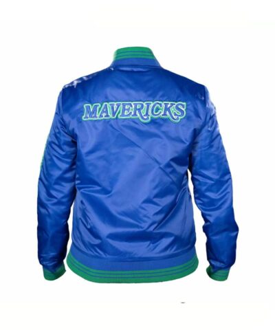 nba dallas mavericks blue satin jacket 1