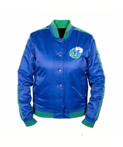 nba dallas mavericks blue satin jacket