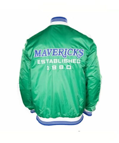 nba dallas mavericks established 1980 green satin jacket 1
