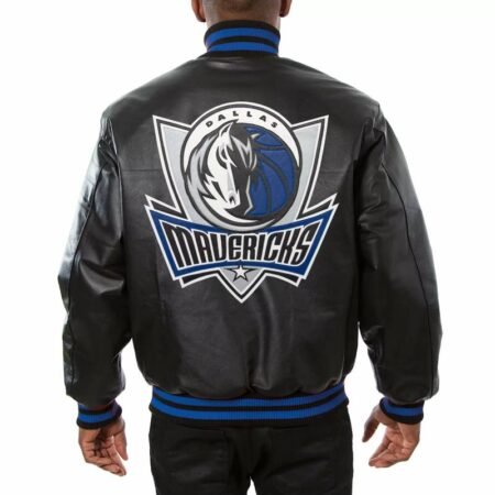 nba dallas mavericks jeff hamilton black leather jacket 1