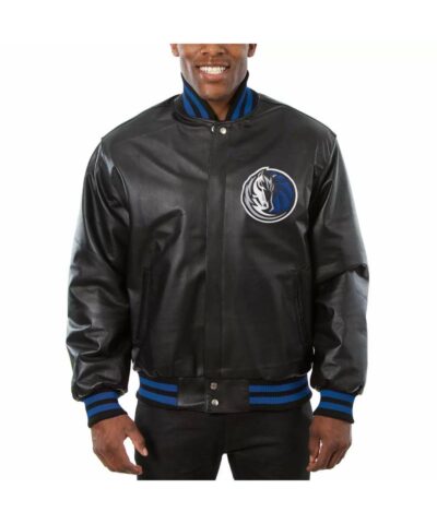 nba dallas mavericks jeff hamilton black leather jacket