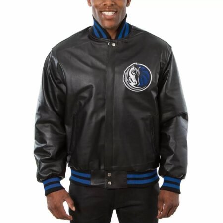 nba dallas mavericks jeff hamilton black leather jacket