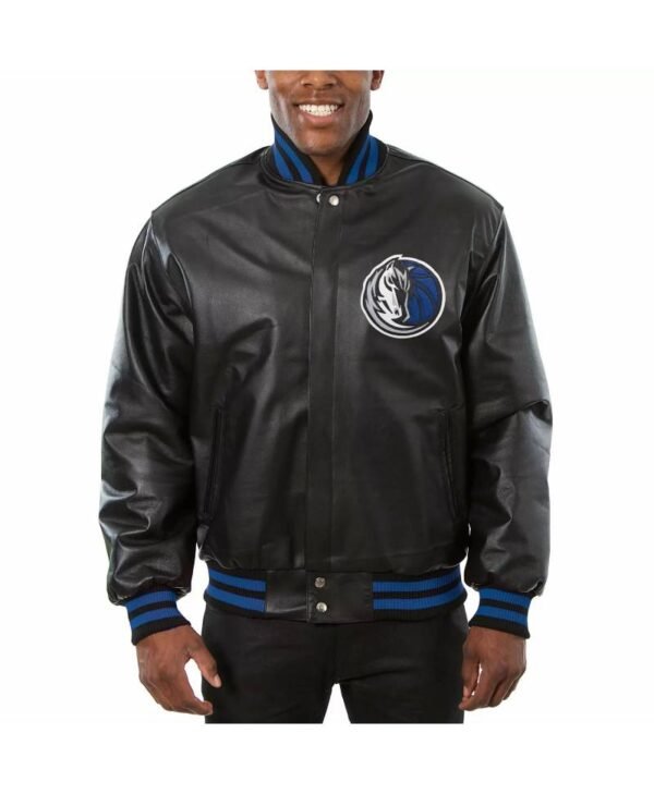 nba dallas mavericks jeff hamilton black leather jacket