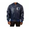 nba dallas mavericks jeff hamilton blue leather jacket 1