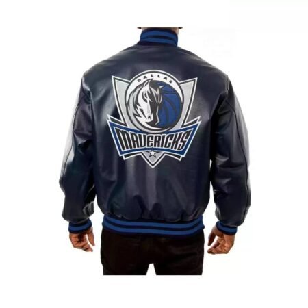 nba dallas mavericks jeff hamilton blue leather jacket