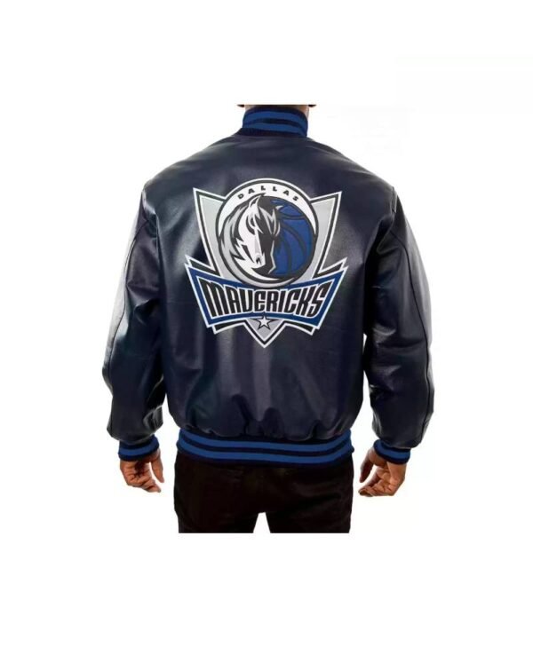 nba dallas mavericks jeff hamilton blue leather jacket