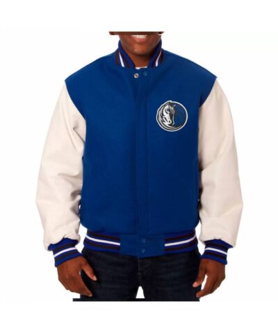 nba dallas mavericks jeff hamilton blue varsity jacket 1