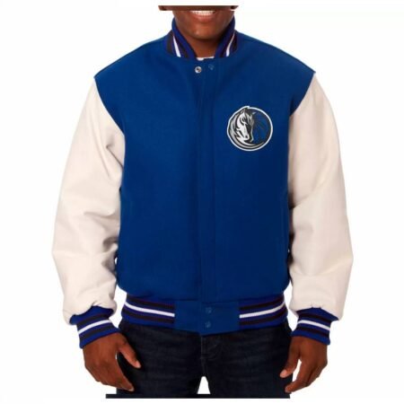 nba dallas mavericks jeff hamilton blue varsity jacket 1