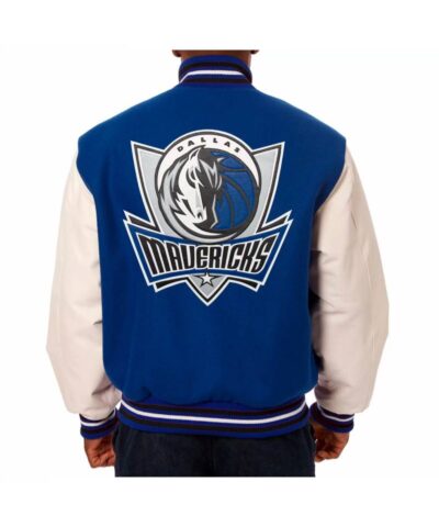 nba dallas mavericks jeff hamilton blue varsity jacket