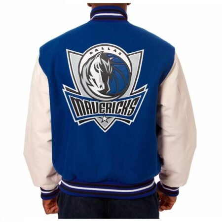 nba dallas mavericks jeff hamilton blue varsity jacket