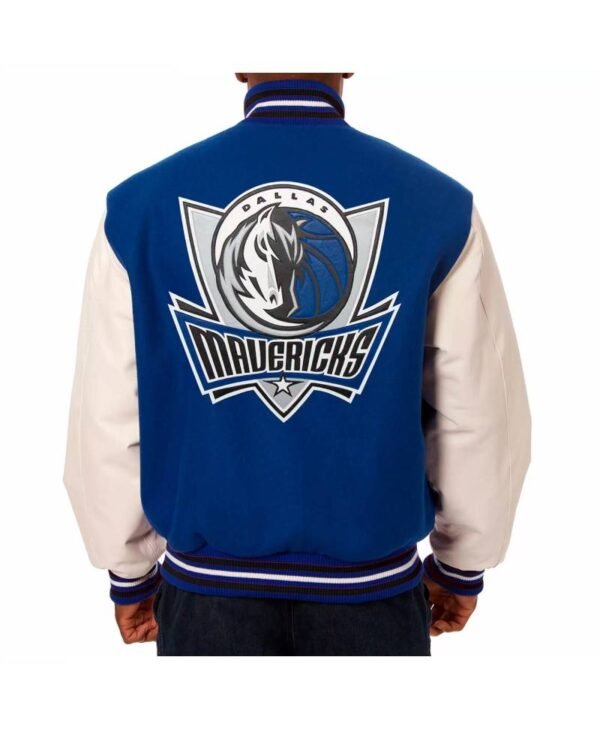 nba dallas mavericks jeff hamilton blue varsity jacket