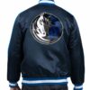 nba team dallas mavericks navy blue satin jacket 1