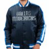 nba team dallas mavericks navy blue satin jacket