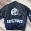 nfl dallas cowboys black and blue leather jacket 1