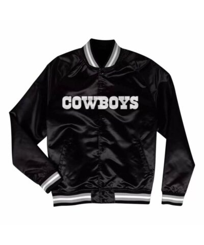nfl dallas cowboys black satin jacket