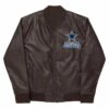 nfl dallas cowboys brown leather varsity jacket