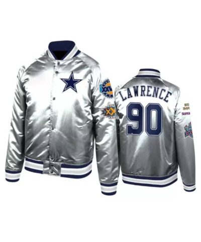 nfl dallas cowboys demarcus lawrence satin jacket