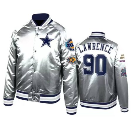 nfl dallas cowboys demarcus lawrence satin jacket
