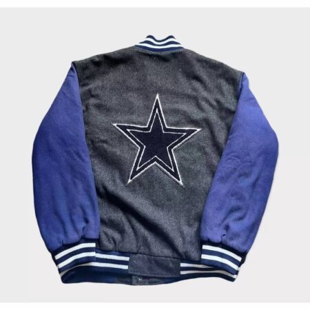 nfl dallas cowboys gray and blue wool jacket 1
