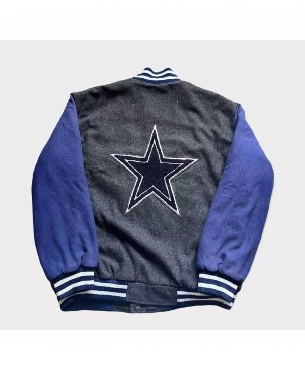 nfl dallas cowboys gray and blue wool jacket 1