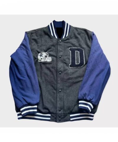 nfl dallas cowboys gray and blue wool jacket